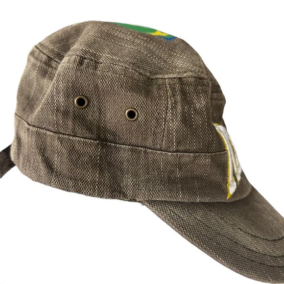 Vintage Italia Embroidered Brown Cap With Adjustable Strap - Picture 8 of 9